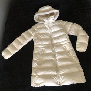 New Coach Long Slim Puffer Coat (White)